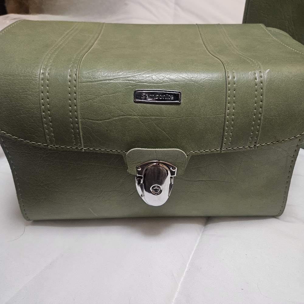 Vintage Samsonite Caribbea II Suitcase Luggage Set Dark Green Avocado 60-70's. - Picture 6 of 6